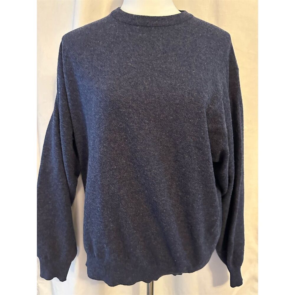 Vintage United Colors of Benetton Unisex Blue Lambswool Sweater M Pullover